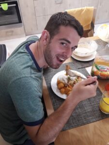 Andrew Carlins Eating Humus on Birthright Israel Excel
